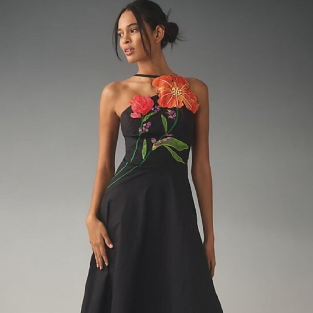 Anthropologie Yukiko Noritake x Anthropologie Asymmetric Floral dress